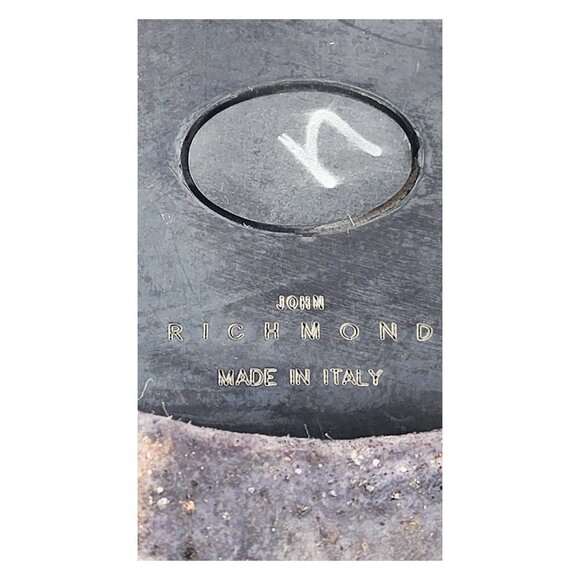 JOHN RICHMOND Beaded Scull Studded Suede Mid-Calf Boots - Picture 15 of 15